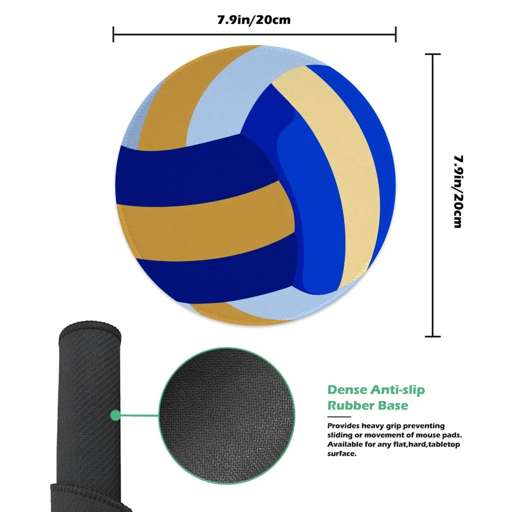 Volleyball-Inspired Round Mouse Pad – Sporty Custom Desk Mat for Work, Study & Gaming - Magnolia Wild SC