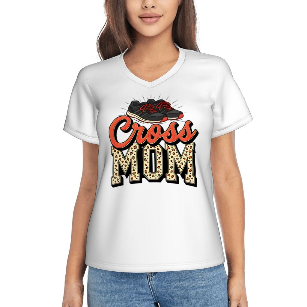 Cross Country Mom Women's V-Neck Short-Sleeve T-Shirt - Magnolia Wild SC