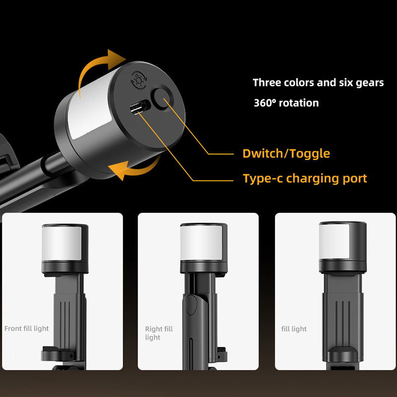 Lighting device with features highlighted on a black background