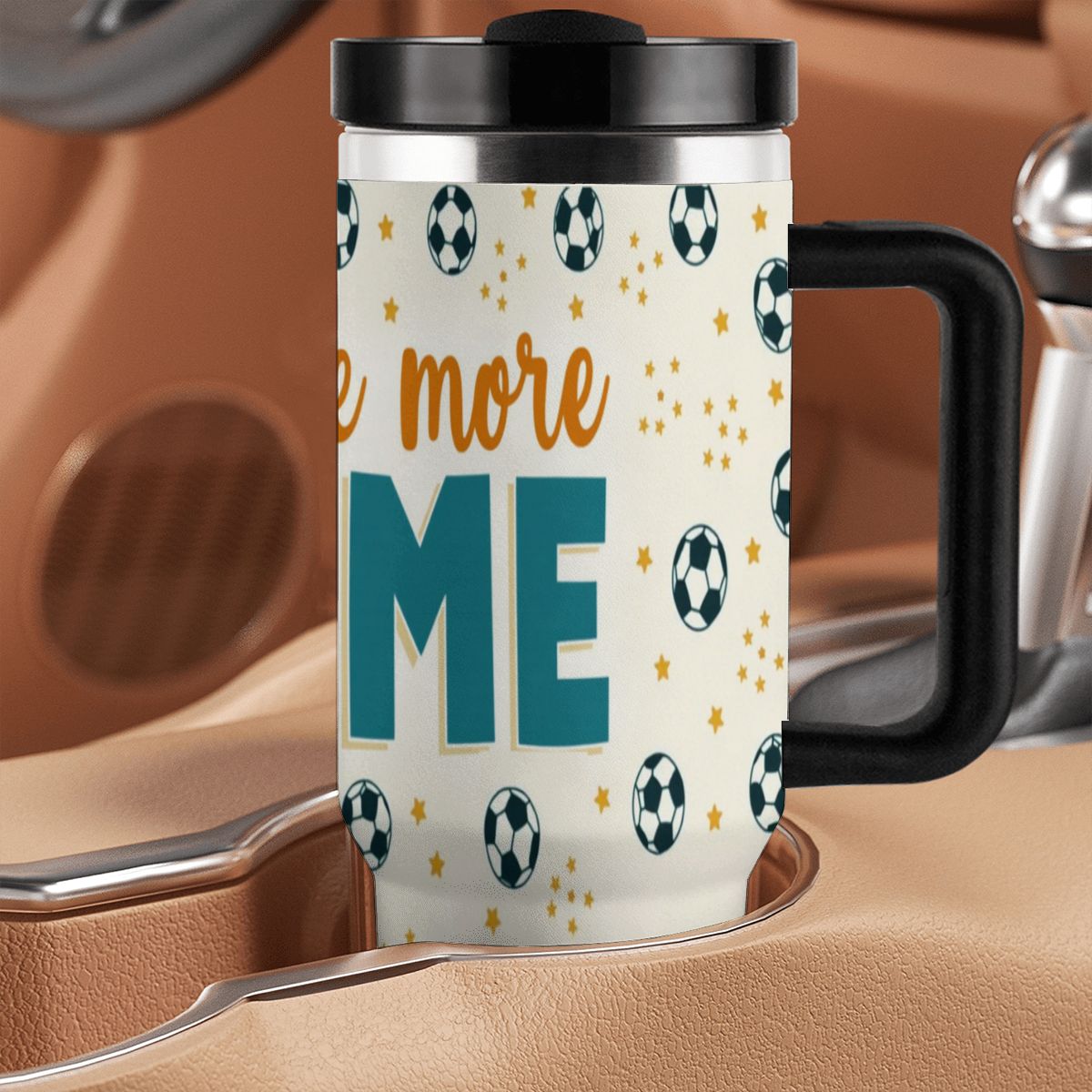 Just One More Game 40oz Soccer Tumbler with Handle and Straw (Made in USA) - Magnolia Wild SC