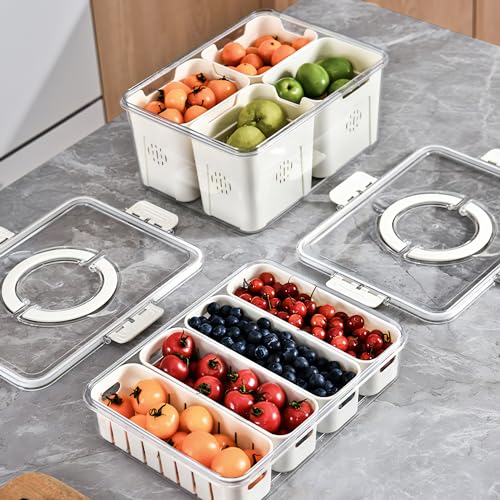 Snack Tray With Divided Lid And Handle - Magnolia Wild SC