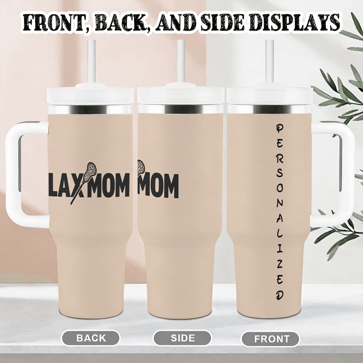 Lacrosse Mom 40oz Tumbler – Personalized LAX Mom Gift with Custom Name Option - Magnolia Wild SC
