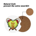 Tennis Mom Car Coasters – 2 Pack Ceramic Absorbent Cup Holder Inserts with Cork Base - Magnolia Wild SC