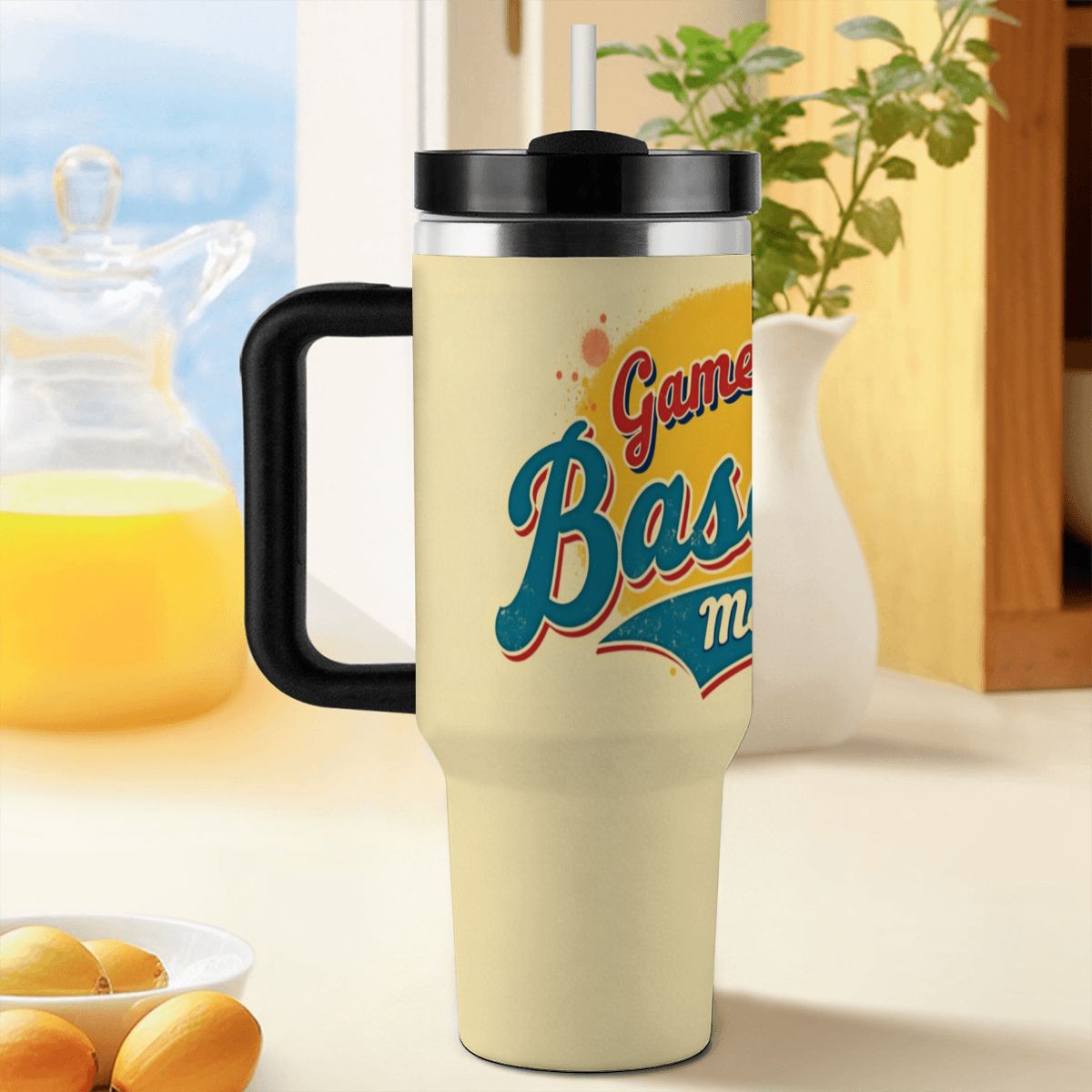 Baseball Game Day Mom 40oz Tumbler with Handle and Straw - Magnolia Wild SC