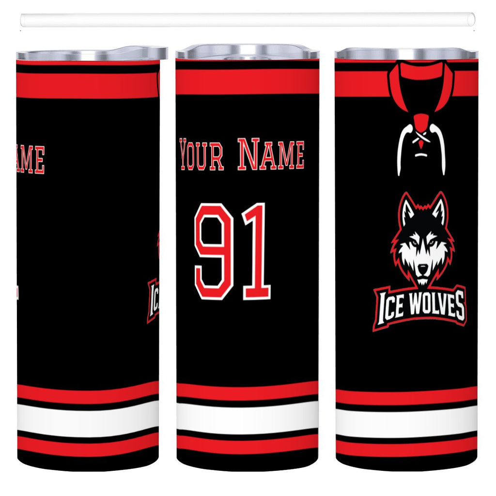 Custom Hockey Jersey 20oz Stainless Steel Tumbler with Straw - Magnolia Wild SC