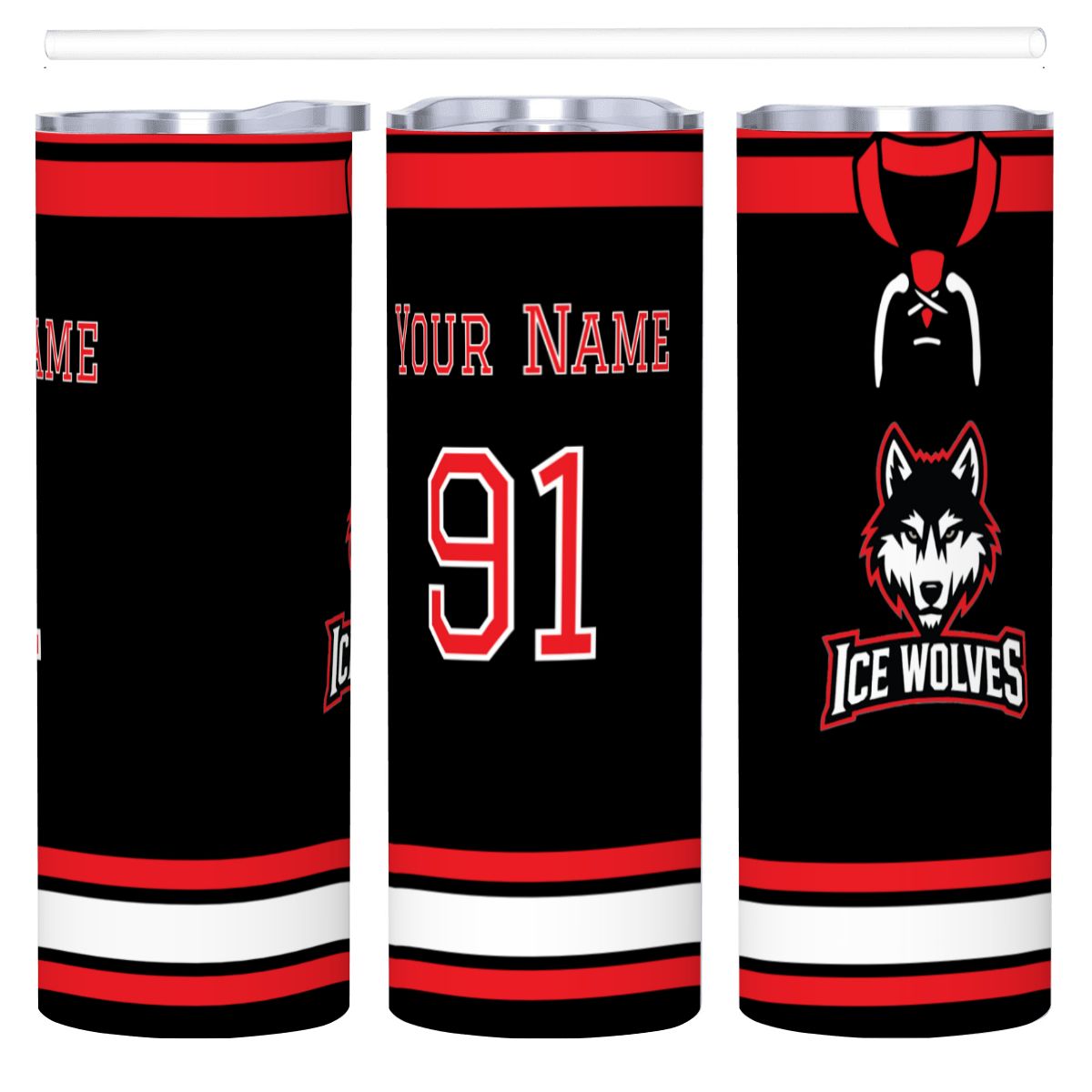 Custom Hockey Jersey 20oz Stainless Steel Tumbler with Straw - Magnolia Wild SC