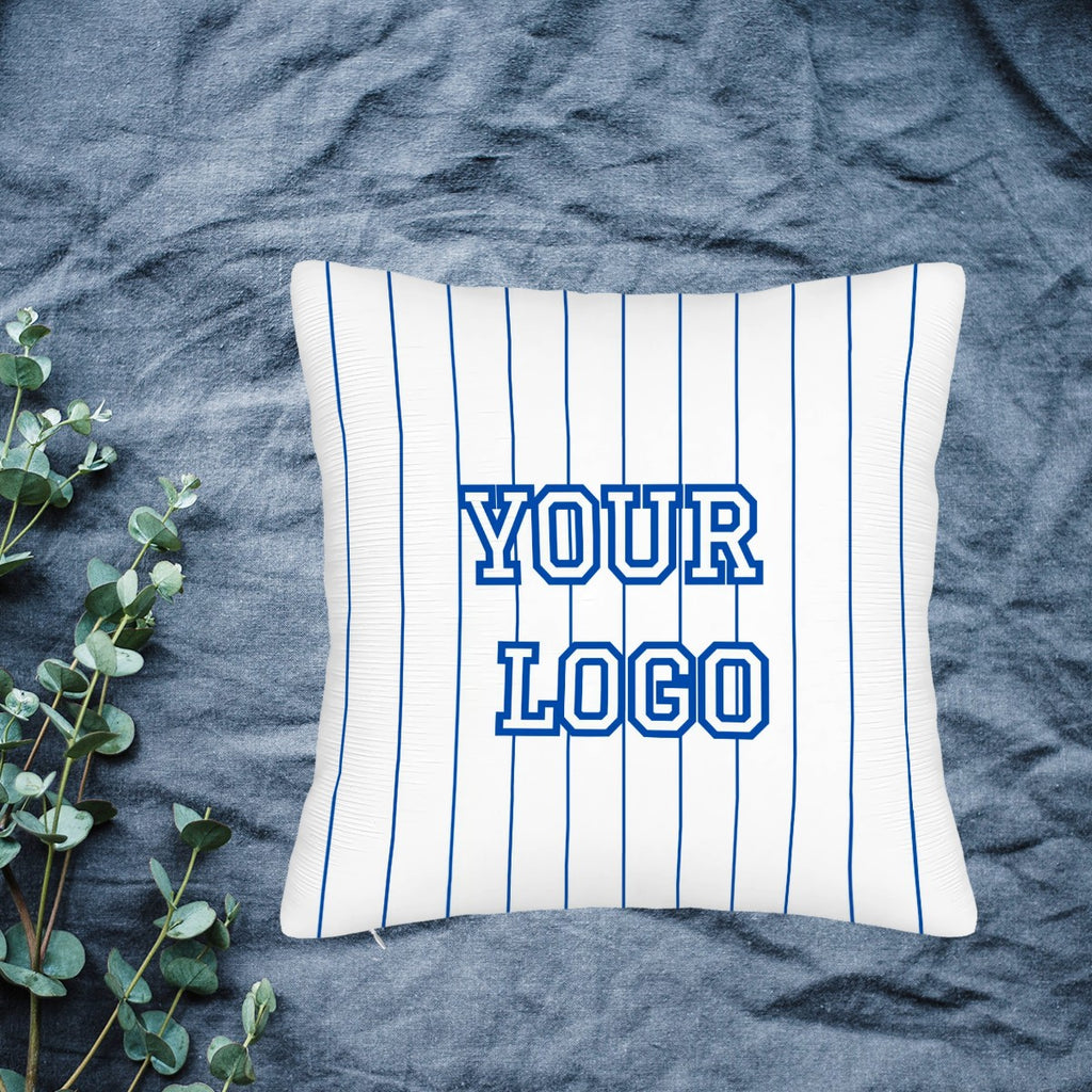 Custom Pinstripe Sports Pillow — Personalized Team Logo, Player Name & Number - Magnolia Wild SC