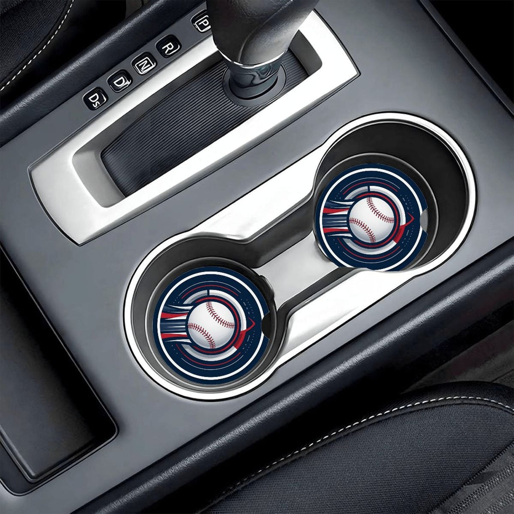 Baseball Power Stroke Car Coasters | Absorbent Ceramic 2-Pack