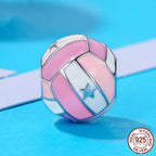 Volleyball Bead – Sterling Silver Volleyball Jewelry Bead for Bracelets & Necklaces - Magnolia Wild SC