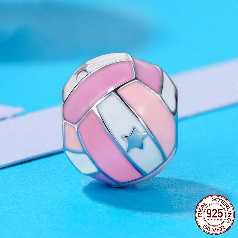 Volleyball Bead – Sterling Silver Volleyball Jewelry Bead for Bracelets & Necklaces - Magnolia Wild SC