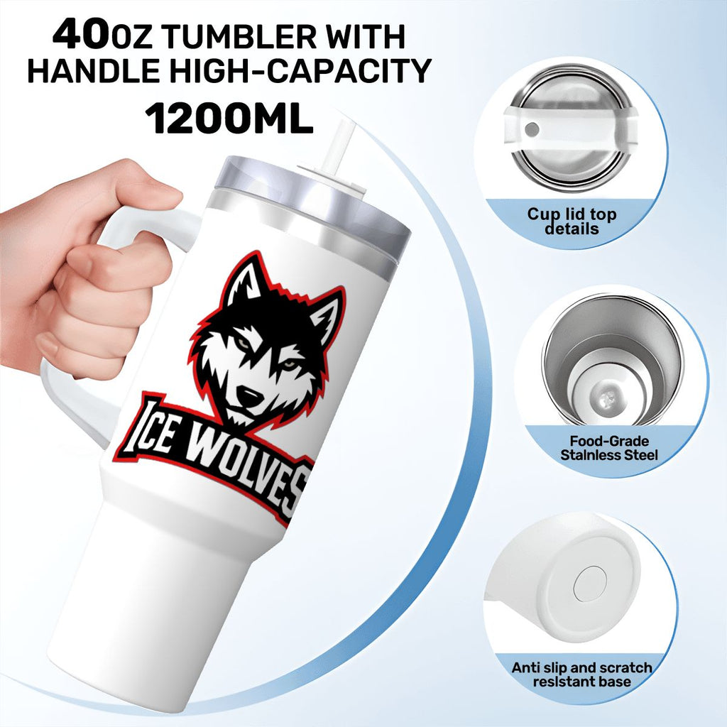 Customizable Team Spirit 40oz Insulated Tumbler with Handle and Straw for Team Manager or Coaches Gifts - Magnolia Wild SC