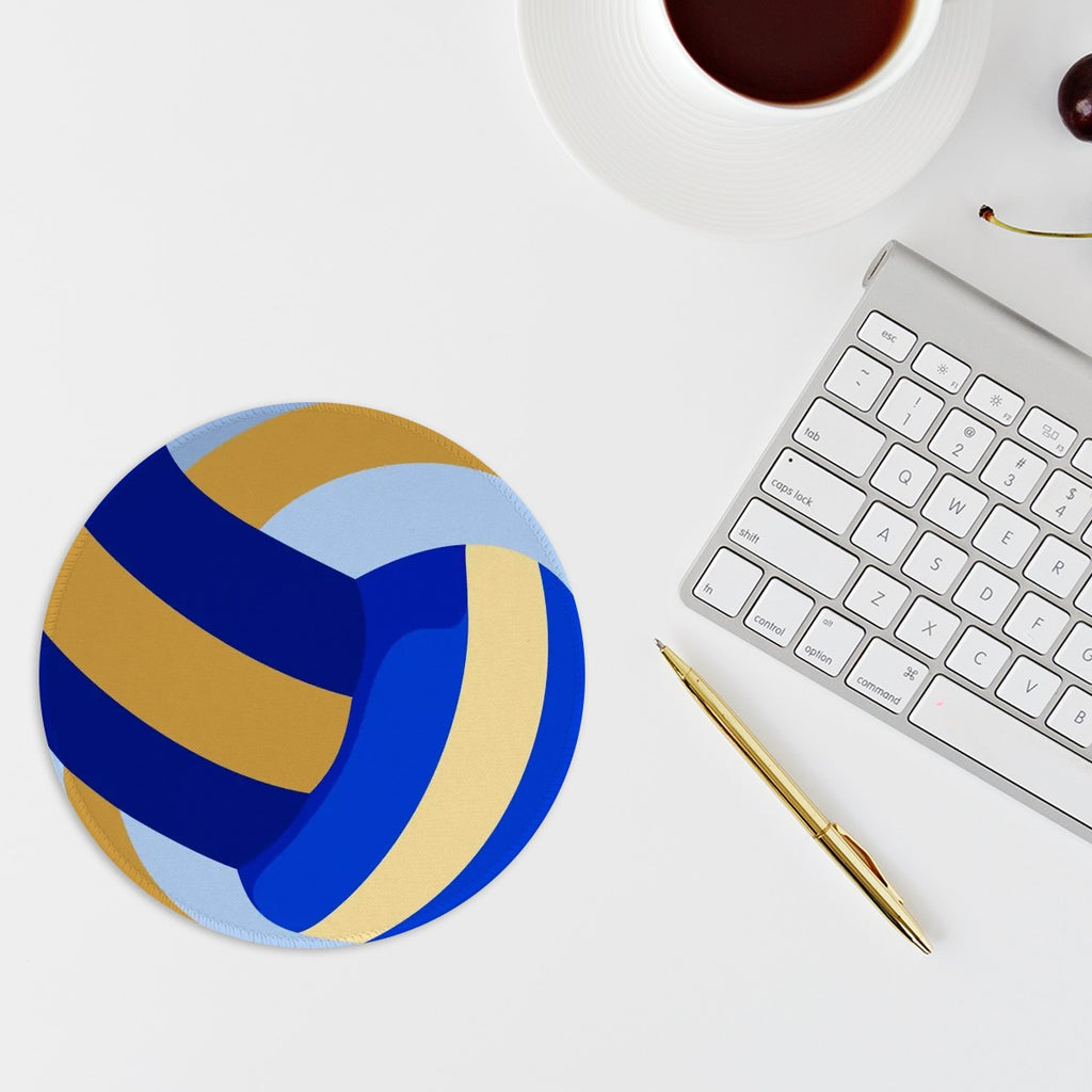 Volleyball-Inspired Round Mouse Pad – Sporty Custom Desk Mat for Work, Study & Gaming - Magnolia Wild SC