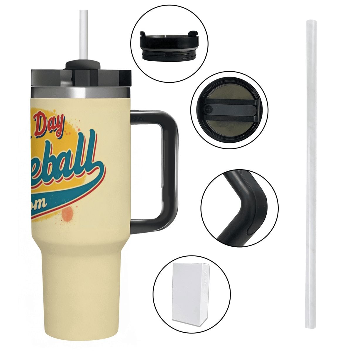 Baseball Game Day Mom 40oz Tumbler with Handle and Straw - Magnolia Wild SC