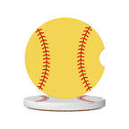 Sports Ball Car Coasters – Choose Your Sport (2-Pack Absorbent Ceramic Cup Holder Protectors with Cork Base) - Magnolia Wild SC