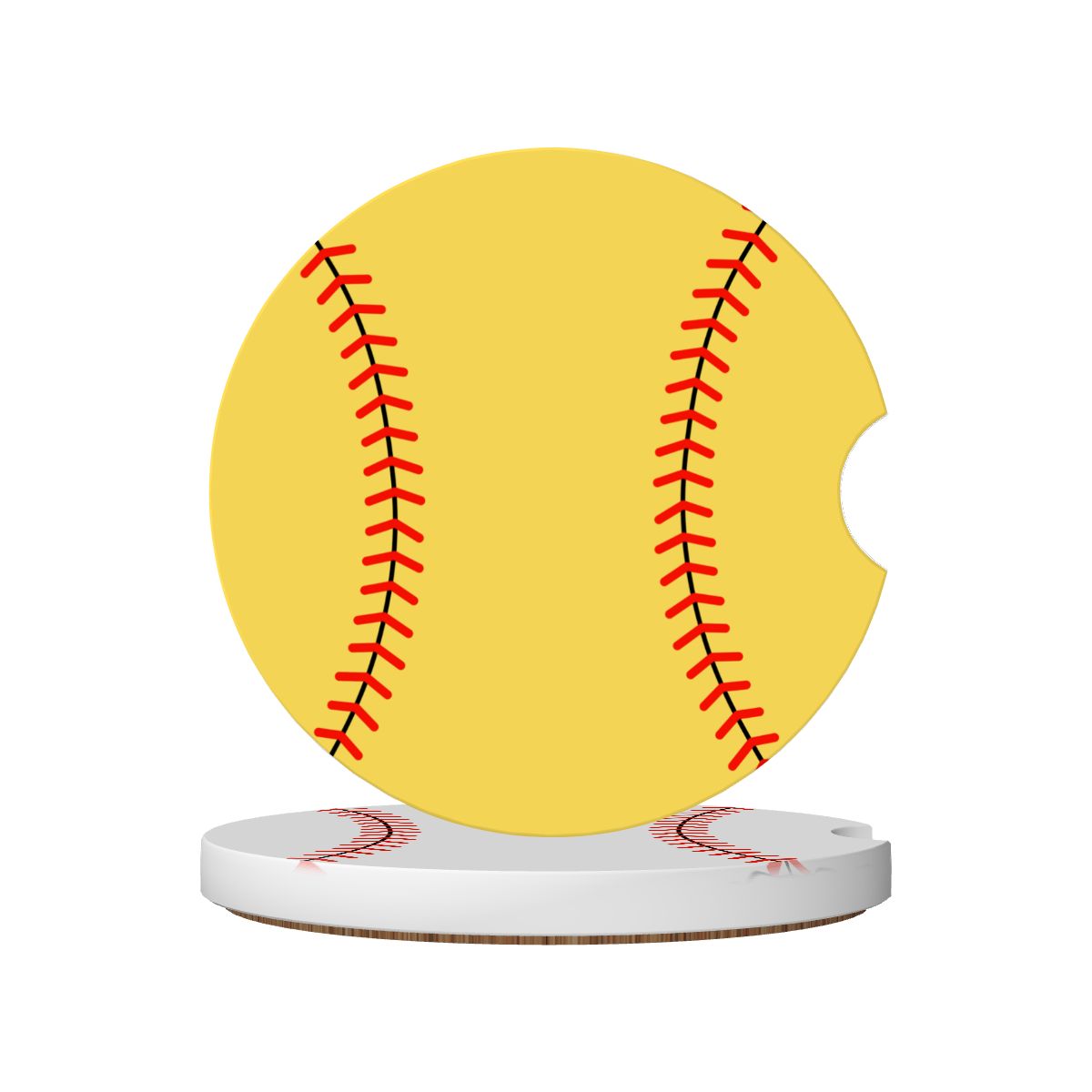 Sports Ball Car Coasters – Choose Your Sport (2-Pack Absorbent Ceramic Cup Holder Protectors with Cork Base) - Magnolia Wild SC