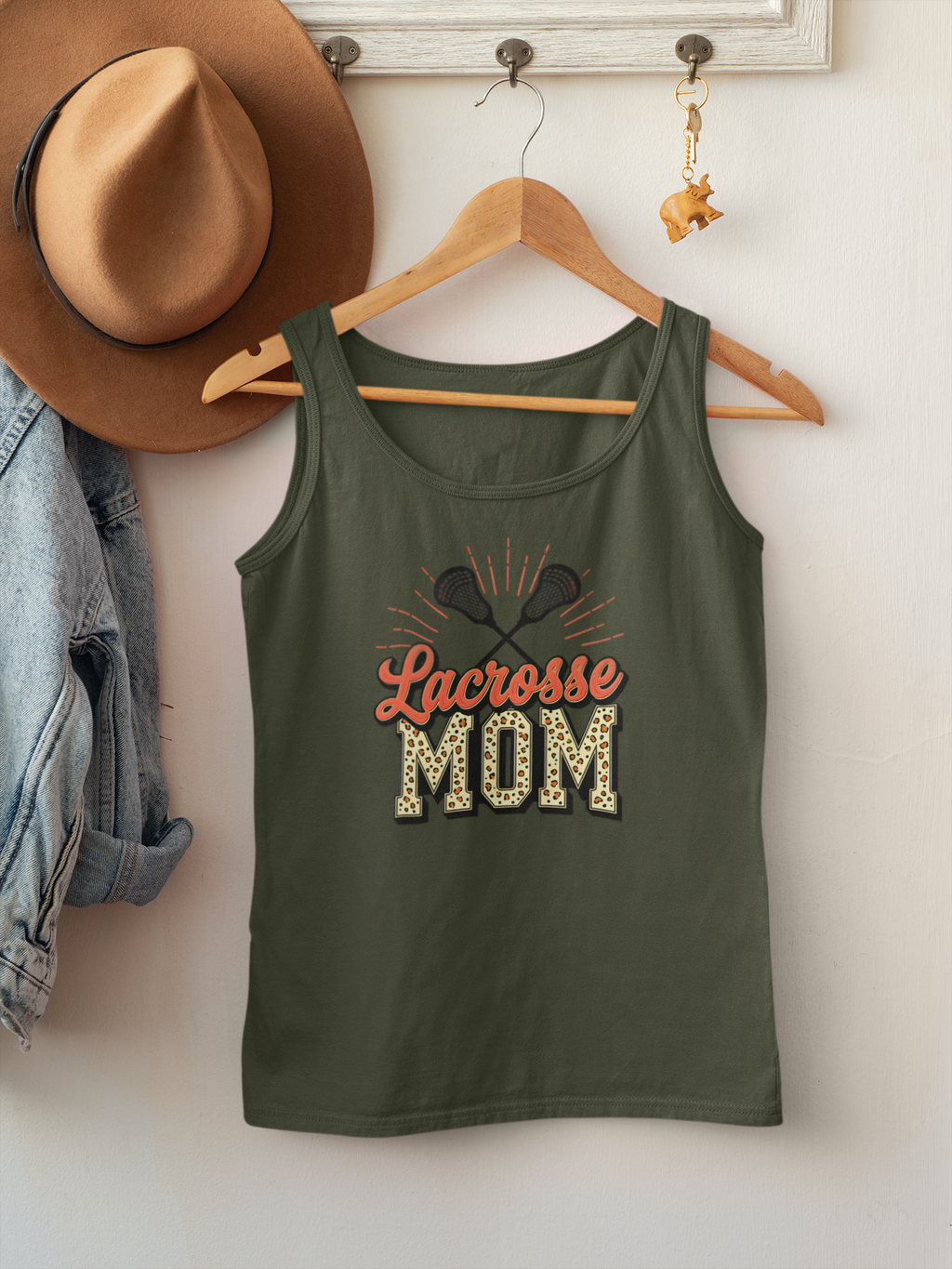 Lacrosse Mom Racerback Tank – Personalized Name & Number Option