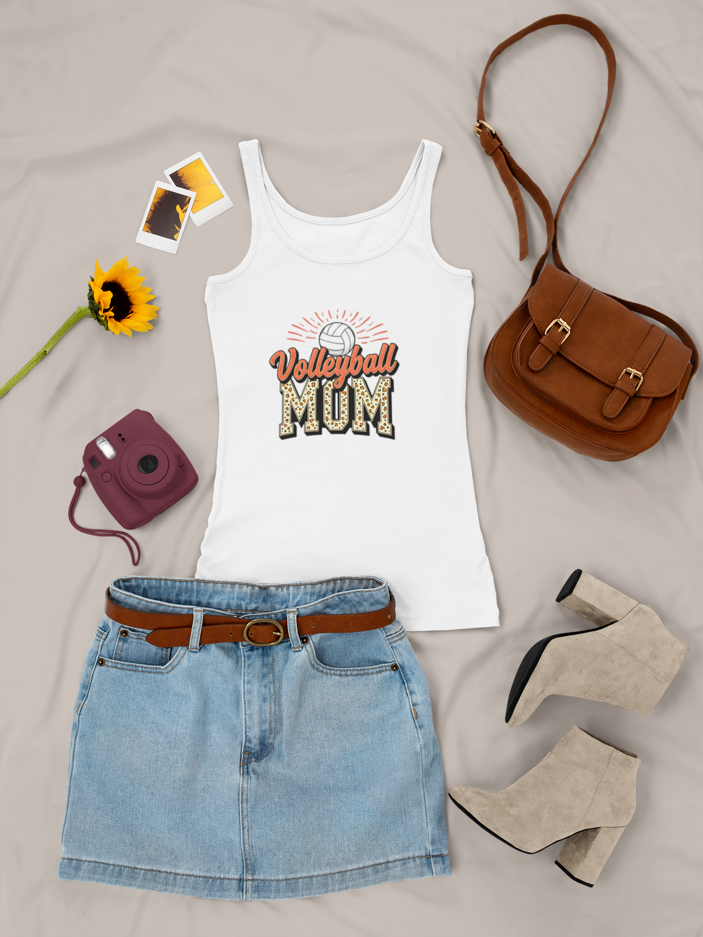 Volleyball Mom Racerback Tank – Personalized Name & Number Option | Lightweight Women’s Volleyball Tank Top - Magnolia Wild SC