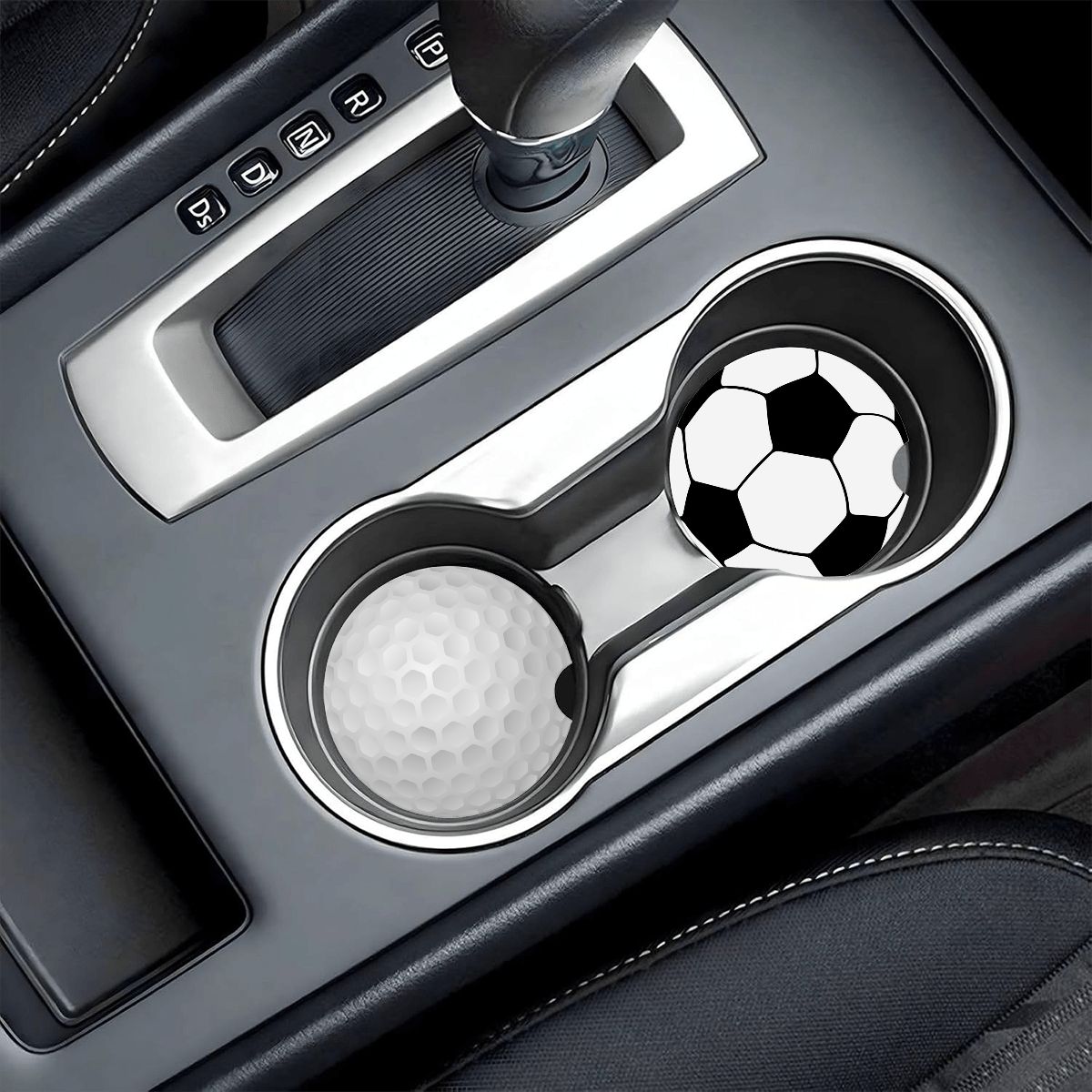Sports Ball Car Coasters – Choose Your Sport (2-Pack Absorbent Ceramic Cup Holder Protectors with Cork Base) - Magnolia Wild SC