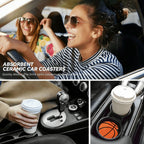 Sports Ball Car Coasters – Choose Your Sport (2-Pack Absorbent Ceramic Cup Holder Protectors with Cork Base) - Magnolia Wild SC