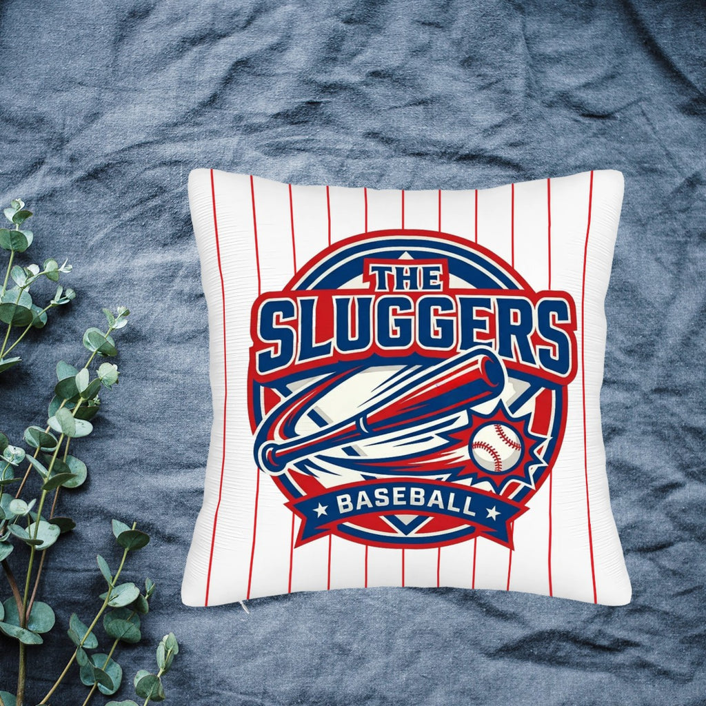 Custom Pinstripe Sports Pillow — Personalized Team Logo, Player Name & Number - Magnolia Wild SC